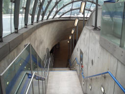 Looking down the stairs of the third entrance. There's only an up escalator here (June 2009)