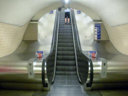 Escalator from the Northern line southbound platform
