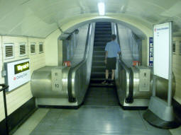 Escalator up to the ticket hall having come from the Northern line southbound platform