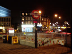 Fuzzy picture of another subway entrance (March 2008)