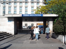 The subway entrance near the arch