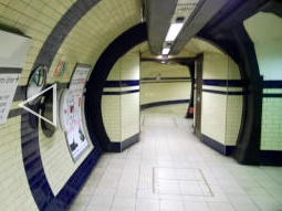 Looking towards the platforms from the bottom of the lifts