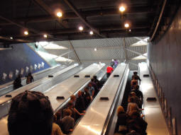 Looking up the escalator to the surface (June 2009)