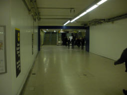 Looking towards the stairs, escalators and lift up to the northern ticket hall from the central subway
