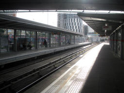 DLR Stratford International branch platforms from the platform for trains to Stratford International