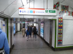 Looking towards the Central line (not just the lift) from the escalators down to the Northern line