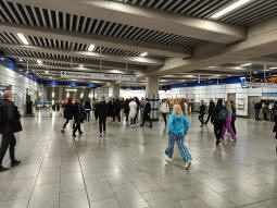 The Underground ticket hall looking towards the Northern line and the Elizabeth line