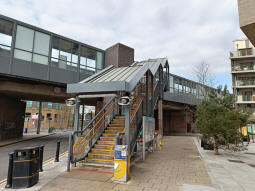 One of the staircases and lifts up to the eastbound platform