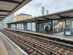The westbound platform from the eastbound