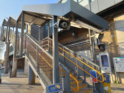 One of the staircases up to the westbound platform