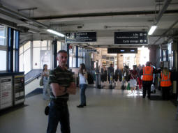 The secondary exit and the stairs to National Rail platform 9 and Trams
