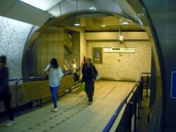 Looking towards the stairs down to the Jubilee line from by the lift