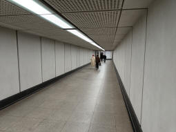 Looking towards the Elizabeth line near the lift from the Moorgate entrance and station and the interchange passage to the Northern line