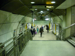 Looking towards the Northern line platforms part way up the stairs leading to the National Rail station