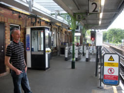 The ticket barriers at the end of the eastbound platform