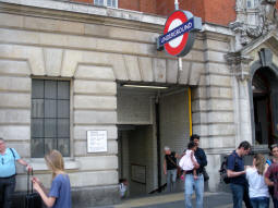 Entrance to the Exhibition Road pedestrian tunnel by the Science Museum
