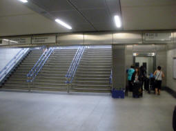 Stairs and lift to the Cardinal Place exit from the ticket hall